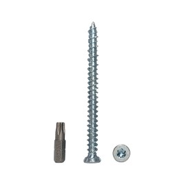 (Pack of 40) Galvanised Steel 7.5 x 92mm Concrete Frame Screws Wood Screws Torx Head Masonry Screw Flat Head (40, 7.5 x 92 mm)