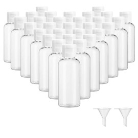 Dabacc 30 Pcs 2 oz Clear Plastic Empty Bottles with Flip Cap for Travel Size Liquids