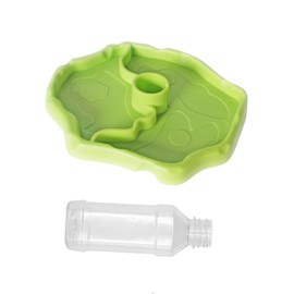 BEANPRECOY Reptile Water Dispenser, Turtle Water Bowl, 2 in 1 Reptile Automated Feeder, Turtle Water Dispenser with Bottle for Turtles, Hamsters, Lizards, Bearded Dragon, Snake (Green)