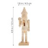 SEWACC Unfinished Wooden Nutcracker Figures Unpainted DIY Crafts Christmas Decorations