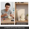 Vantico 3D Printed Snake Egg with Articulated Snake Inside, White