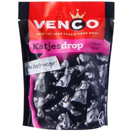 Venco Katjesdrop I Hard and Sweet Cat shaped Licorice from the Netherlands I Dutch Sweet intense Liquorice Taste from Holland 225g 7.93 ounce
