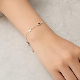 Philip Jones Silver Plated Multi Coloured Crystal Bracelet Created with Zircondia® Crystals