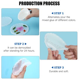 QRZLP 4PCS Coaster Resin Mold, Irregularly Coaster Molds for Resin Casting Silicone Coaster Molds for DIY Art Craft Cup Mats, Home Decoration.