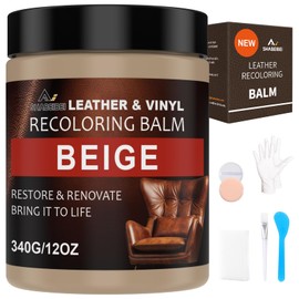 SHABEIBEI Leather Recoloring Balm Set,Leather Cleaner Restore Conditioner Mink Oil for Leather Repair Kit for Furniture Couches -Revives Repairs Scratches Leather Dye Furniture Polish (Medium Brown)