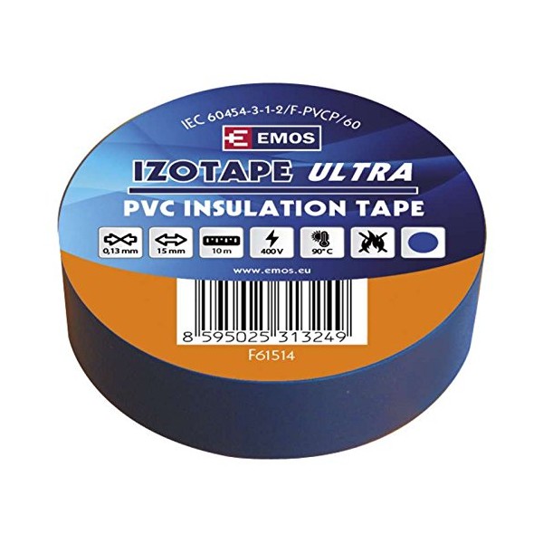 EMOS 15/10 MODRA Insulation Tape PVC 15 mm/10 m Blue,
