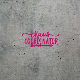 Decal Stickers of Chaos Coordinator Phrase Silhouette (Pink) (Set of 2) Premium Waterproof Vinyl Decal Stickers for Laptop Phone Accessory Helmet Car Window Mug Tuber Cup Door -ANDstic705176PI040522