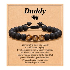 PINKDODO First Fathers Day Ideas New Dad to be Gifts for Expecting Dad Husband Bracelet from Wife