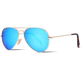 Dikley Classic Aviator Style Sunglasses for Men Women 100% UV400 Protection Glass Lenses Metal Frame