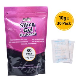ANSIO 10 Gram Silica Gel Desiccant Sachets Moisture Absorbers - Pack of 30