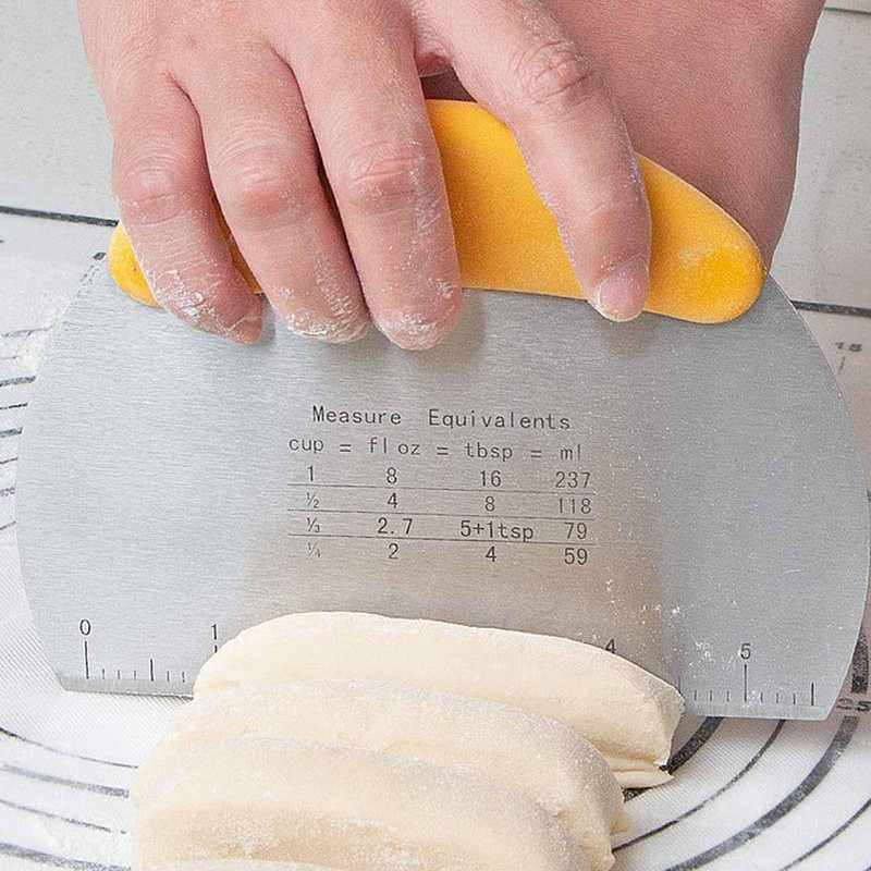 2 PCS Dough Scraper, Dough Cutter with Food Grade Stainless
