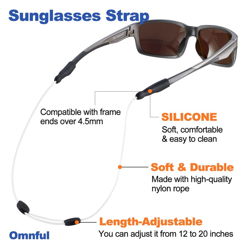 Omnful Glasses Strap -No Tail Adjustable Eyeglasses Strap, Eye Glasses