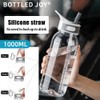 Louis Donné 1 Liter Water Bottles with Straw, 32oz Motivational