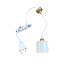 Melody Jane Dolls House White Drum Shade Modern Hanging Light Miniature 12V Electric Lighting