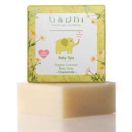 Bodhi Organic Baby Soap Chamomile 50 g - Skin Care for Delicate Baby Skin, with Organic Coconut Oil, Handmade Children's Soap Piece, 100% Natural & Vegan