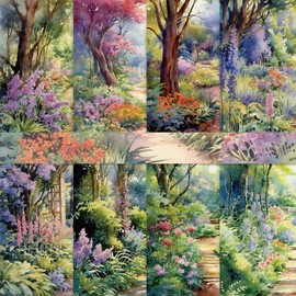 Bomichi 16 Sheets Scrapbook Paper, Vintage Decorative Scrapbook Supplies for Junk Journal Card Making Picture Art Collage DIY 6x6 inches, Forest Theme