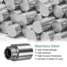 M METERXITY Shower Head Extension Arm, Stainless Steel G1/2 Male to Female Extension Pipe Fitting Adapter with PTFE Thread Seal Tape for Shower/Faucet, Pipe Plumbing Coupler 1.57"/40mm 2-Pack