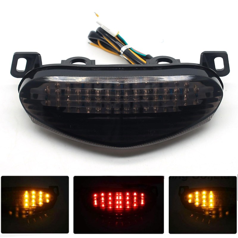 MZS Motorcycle Tail Light Turn Signal LED Integrated Blinker Smoke
