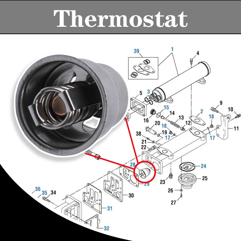 GYUPTRK Thermostat Replace 4952631 4952630 3100300 Fit for Cummins N14