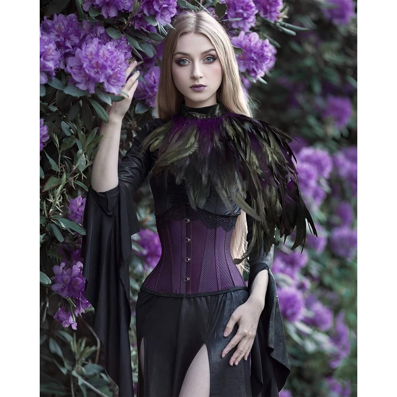 HOMELEX Feather Cape Shawl Costume Black Witch Wings Collar Adult
