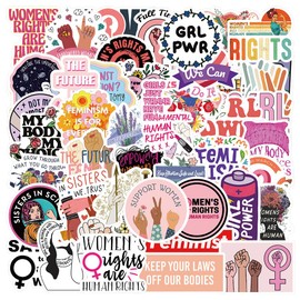 110pcs Girl Power Themed Waterproof Vinyl Stickers for Water Bottles Cups Laptops Tumblers Journaling Scrapbooking Bicycle Skateboard Luggage Decals (Girl Power 110pcs)
