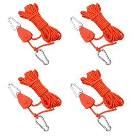 BEELUKY Set of 4 Guy Ropes with Rope Tensioner 4 mm x 4 m Reflective Guy Ropes Rope with Rope Tensioner Tent Cord for Tent Tarpaulin Camping