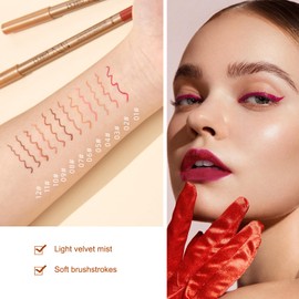 MADGININE Lip Liner Set 12 Pcs Lip Pencil, 12 Colours Matte Lipstick Lip Liner Pencil, High Pigmented Smooth Texture Lip Liners, Long-lasting and Waterproof Makeup Lip Pencil, Gift for Makeup Lovers