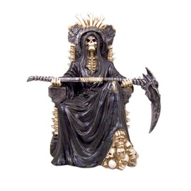 Ruler of the Underworld Reaper on the Throne Resin Statue, 10 1/2 Inch (H)