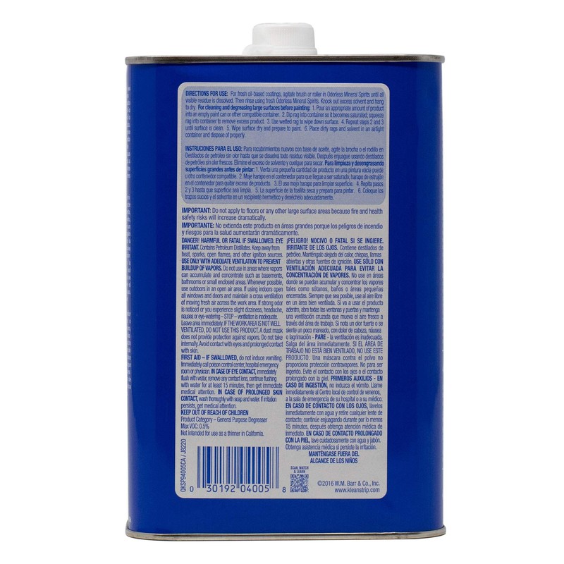 Klean-Strip QKSP94005CA Odorless Mineral Spirits, 1-Quart
