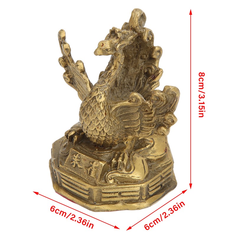 Brass Phoenix Statue High Hardness Good Gloss Phoenix Decorative Figurines