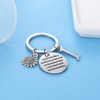 Nimteve Initial Keyring Letter Sunflower Charm Keychain Inspirational Key Ring