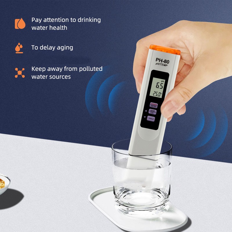 Water Quality Tester 2 in 1 PH Temperature Meter Auto