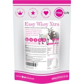 PINK SUN Goat Sheep Whey Protein Powder 420g (80% Protein) Pure Unflavoured Concentrate Soy Free Gluten Free Undenatured Non GM Easy Whey Xtra