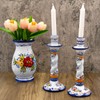 Faireal, Portuguese Pottery Alcobaça Ceramic Decorative Hand Painted Candle Holder