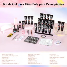 Kit de Gel Polish para Uñas, Kit de Gel de Extensión de Uñas, 20 Colores Nude, Lampara UV para Uñas, Juego de Manicura Diseño con Brillo Fino, para Manicura o Salón