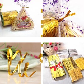 Twist Ties for Bags Bread Bag Tie Garden 4 inches 3200 Pcs Candy Coffee Bags Flower Ties (3200, Gold)
