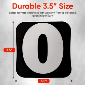 Spy Spot Mailbox Number Stickers White 3.5" x 3.5" (Number 5, Pack of 4) Reflective Mailbox Numbers for Outside, Vinyl, Waterproof, UV-Resistant, Peel & Stick Large Decals For Door, Car, Trash Bins