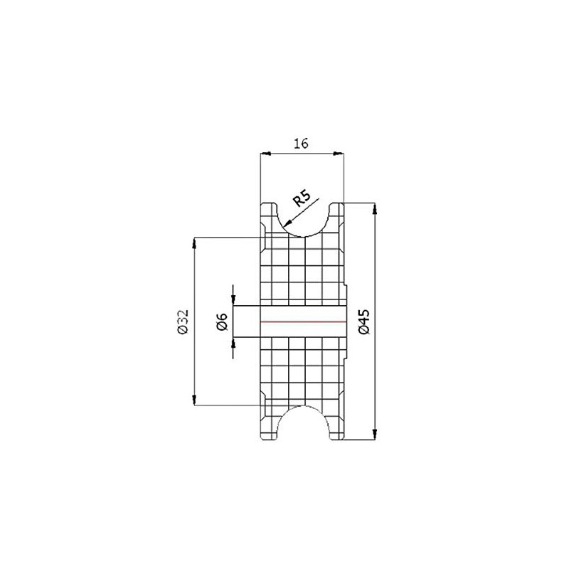 ZAB-S Profile Plastic Roller for Rope Diameter 20 mm -