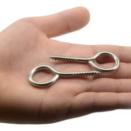 20 PCS 304 Stainless Steel Screw in Eyes, Eye Bolts, Eye Screws (M4)