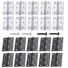 Gativs Stainless Steel Hinge Pack of 20 Stainless Steel Hinges Connectors Door Hinges Folding Hinges Stainless Steel Door Hinge with 144 Pieces Screws for Cabinet Window