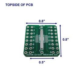 Custom Circuit Solutions – SMD to DIP Breakout PCB Module, 16-Pin, SOP (0.65mm Pitch) to DIP Adapter Header with Integrated SMT Resistor and/or Capacitor Pads – 6 Pieces