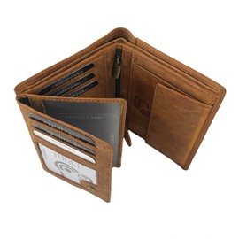 BUFFALO HILL Wallet I Truck Motif I Buffalo Leather Wallet I Genuine Leather Wallet I Portrait Format Men's Wallet I RFID Protection I Leather Wallet with Coin Compartment I 11 Card Slots I 2395,