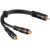 CableStop Pro 20cm RCA Phono Y Splitter Cable 1 Male