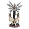 Figurine Elf Fairy Cristallupa with Ice Wings and 2 Wolves