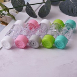 Round Lens Case Lens Case Clamp Lens Case Hard Lens Case Eye Carrier Portable Portable Lens Case Lens Case 05.Green/ONESIZE 6ea