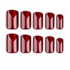 Burgundy Press on Nails Square Medium Fake Nails with Cat