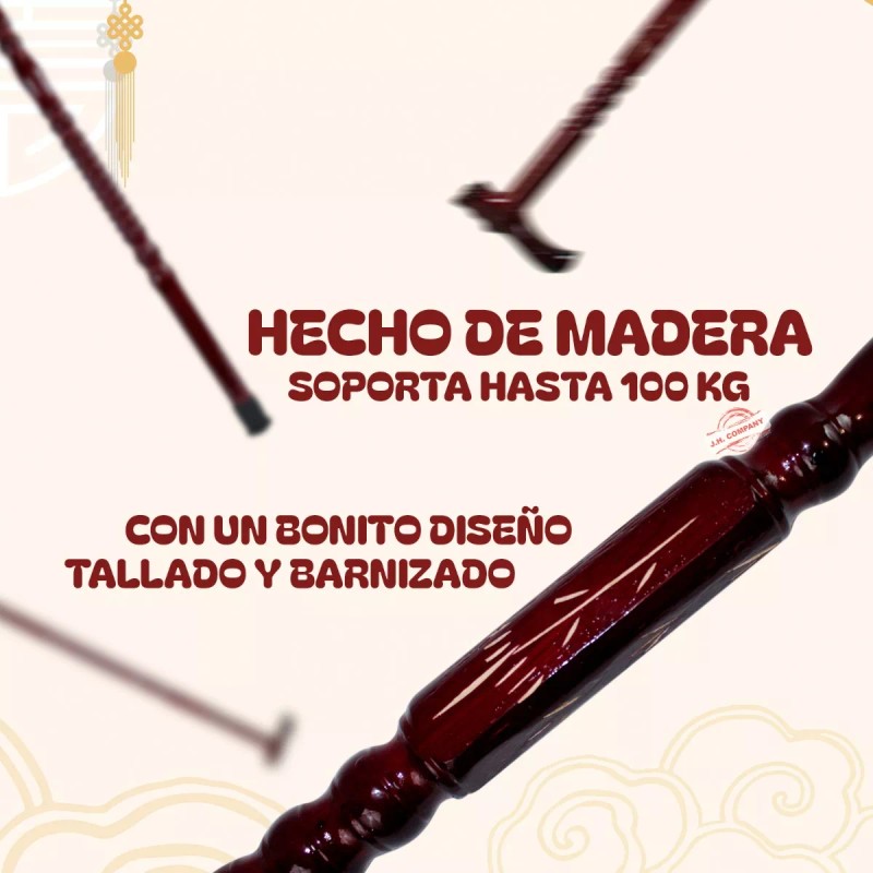 J.H. Company Baston De Madera Cabeza Dragon Tradicional Chino Ba-559
