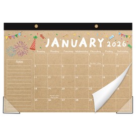 Rovytix Desk Calendar 2026-2027, 18-Month 17" x 12" Wall/Desk Planner, Jan 2026 – Jun 2027, Thick Paper, Corner Protectors, Hanging Rope, Perfect for Office, School, Home