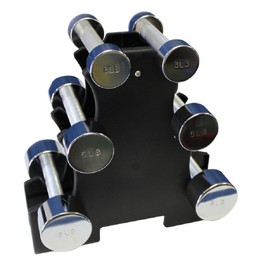 Ader 3prs Chrome Dumbbell Beauty Dumbbell Set (3lb,3lb,5lb)