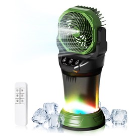 Portable Misting Fan with Remote & 30000mAh Rechargeable Misting Fans for Outside Patios Camping Beach & Workshops Mist Fan Portable for Outdoor/Indoor 2L Built-in Water Tank RGB 4 Speeds & Spray